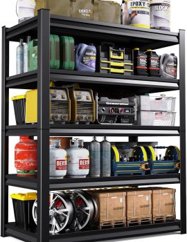 72”H Garage Shelving 2500lbs Heavy Duty Shelving Metal Garage Storage Shelves 36”W Industrial Shelving with Adjustable Shelves Storage Rack Shelving Unit for Industrial, Warehouse, Basement