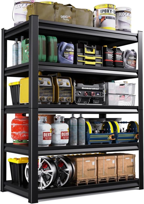 72''H Garage Shelving 2500lbs Heavy Duty Shelving Metal Garage Storage Shelves 36''W Industrial Shelving with Adjustable Shelves Storage Rack Shelving Unit for Industrial, Warehouse, Basement