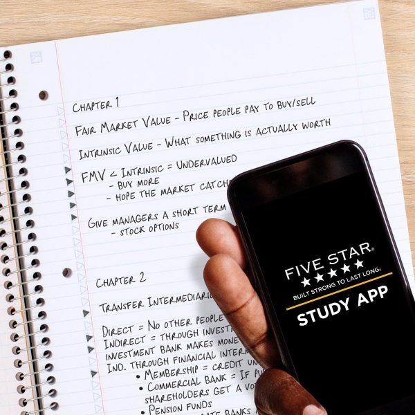 Five Star Spiral Notebook + Study App, 3 Subject, College Ruled Paper, Fights Ink Bleed, Water Resistant Cover, 8-1/2" x 11", 150 Sheets, Black (72069) - Image 2