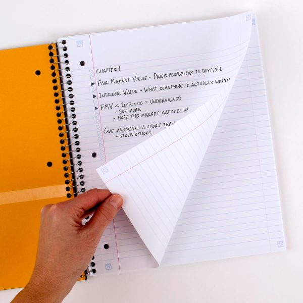Five Star Spiral Notebook + Study App, 3 Subject, College Ruled Paper, Fights Ink Bleed, Water Resistant Cover, 8-1/2" x 11", 150 Sheets, Black (72069) - Image 3