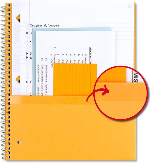 Five Star Spiral Notebook + Study App, 3 Subject, College Ruled Paper, Fights Ink Bleed, Water Resistant Cover, 8-1/2" x 11", 150 Sheets, Black (72069) - Image 4
