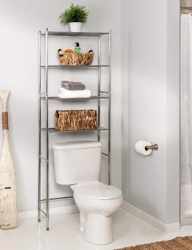 Honey-Can-Do 4-Tier Space Saver Shelf, Chrome, 24.02″ L x 11.02″ W x 67.72″ H, BTH-05281