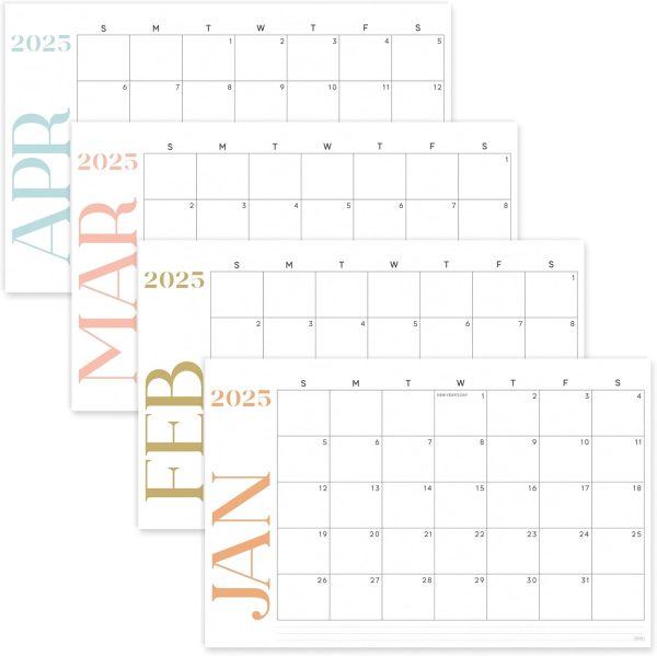 S&O Modern Large Desk Calendar from January 2025-June 2026 - Tear-Away Table Calendar 2025-2026 - Desktop Blotter - Academic Desk Planner - Desk Pad Large - 11x17in