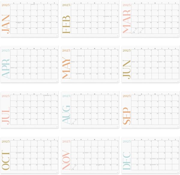 S&O Modern Large Desk Calendar from January 2025-June 2026 - Tear-Away Table Calendar 2025-2026 - Desktop Blotter - Academic Desk Planner - Desk Pad Large - 11x17in - Image 2