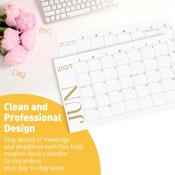 S&O Modern Large Desk Calendar from January 2025-June 2026 - Tear-Away Table Calendar 2025-2026 - Desktop Blotter - Academic Desk Planner - Desk Pad Large - 11x17in - Image 5