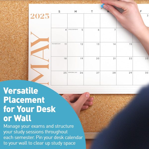 S&O Modern Large Desk Calendar from January 2025-June 2026 - Tear-Away Table Calendar 2025-2026 - Desktop Blotter - Academic Desk Planner - Desk Pad Large - 11x17in - Image 7