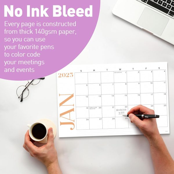 S&O Modern Large Desk Calendar from January 2025-June 2026 - Tear-Away Table Calendar 2025-2026 - Desktop Blotter - Academic Desk Planner - Desk Pad Large - 11x17in - Image 8