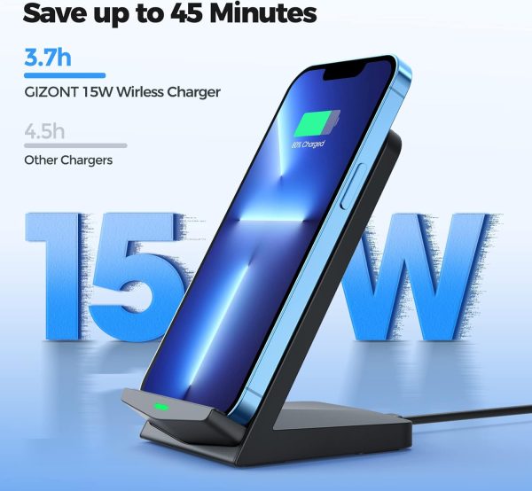 Wireless Charger [2 Pack],15W Fast Wireless Charging Stand,Wireless Charger Compatible with iPhone 15/15 Plus/15 Pro Max/14/13/12 /11Pro Max/XR/XS/X/8 Plus,Galaxy S23/S22/S21/S20 Note 20/10,Google,etc - Image 2