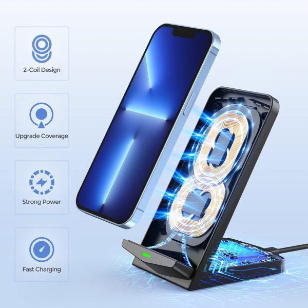 Wireless Charger [2 Pack],15W Fast Wireless Charging Stand,Wireless Charger Compatible with iPhone 15/15 Plus/15 Pro Max/14/13/12 /11Pro Max/XR/XS/X/8 Plus,Galaxy S23/S22/S21/S20 Note 20/10,Google,etc - Image 4